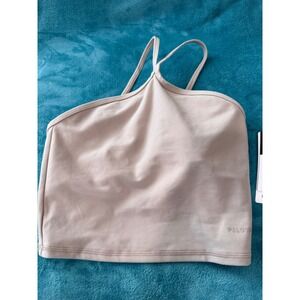 Peloton High Neck Halter Sports Bra Tan Beige Adjustable Straps NWT Size 10